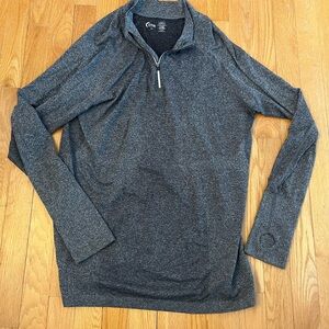 ZYIA Active Heathered Black Grey Performance Top
